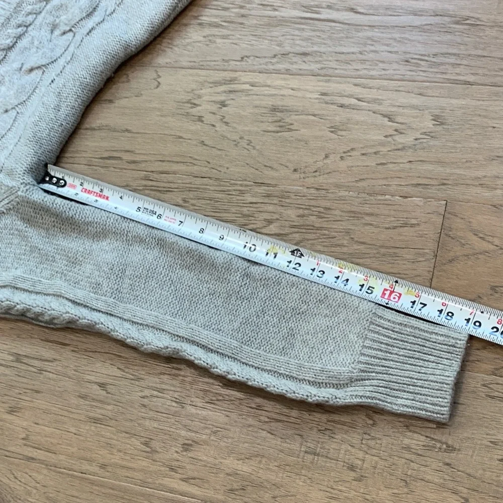 Eddie Bauer Cream Cable Knit Button Cardigan Wool/Alpaca Size Medium - Picture 8 of 9